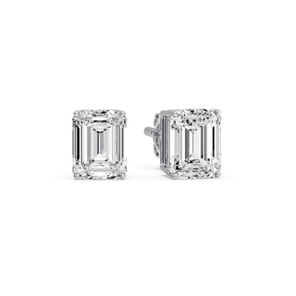 Emerald Cut Diamond Stud Earrings Fascinating Diamonds