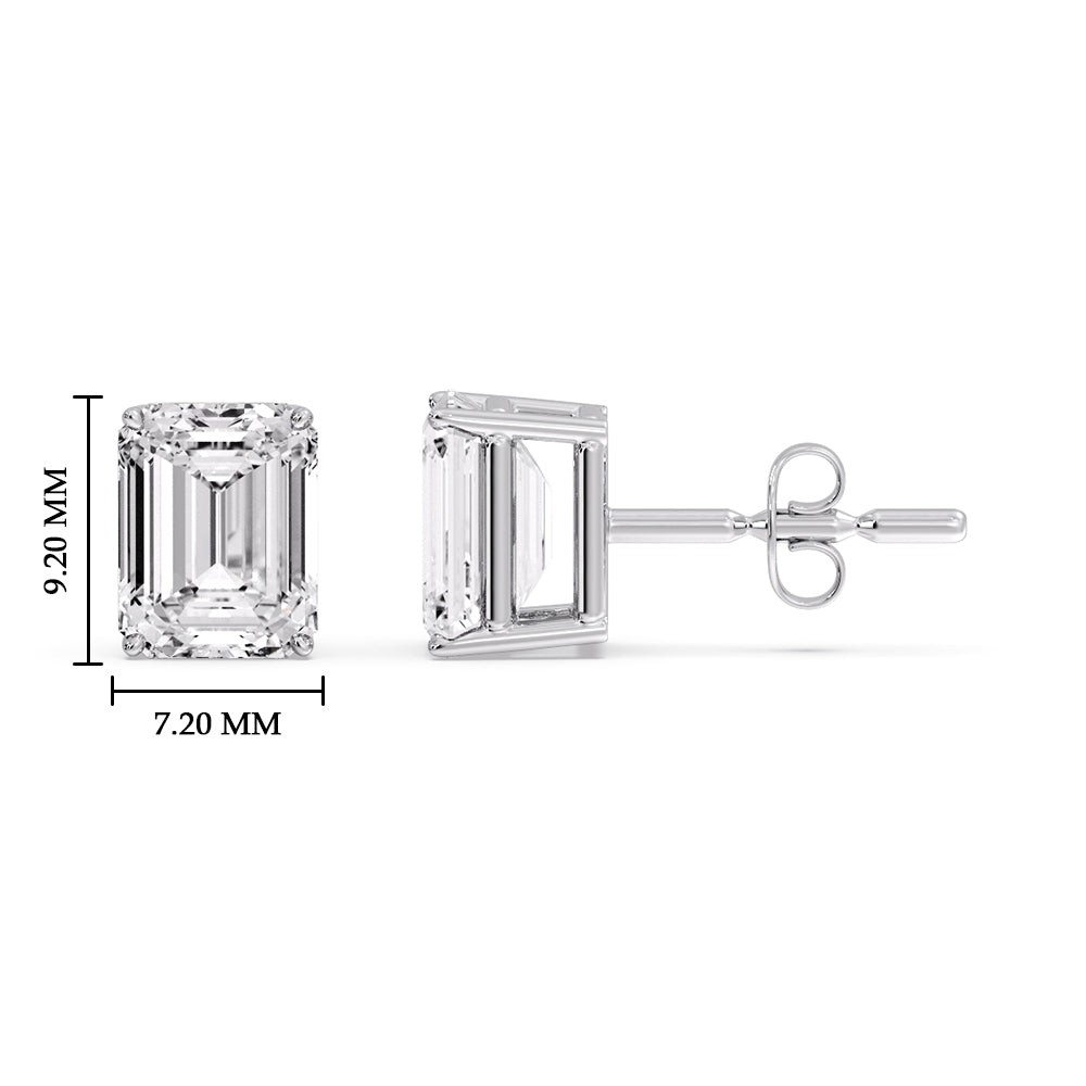 Emerald Cut Diamond Stud Earrings Fascinating Diamonds