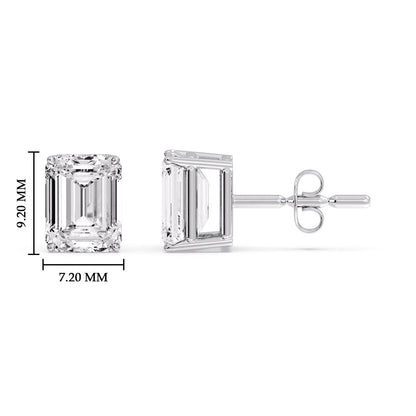 Emerald Cut Diamond Stud Earrings Fascinating Diamonds