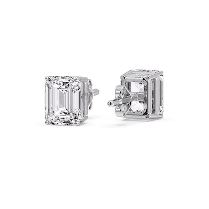 Emerald Cut Diamond Stud Earrings Fascinating Diamonds