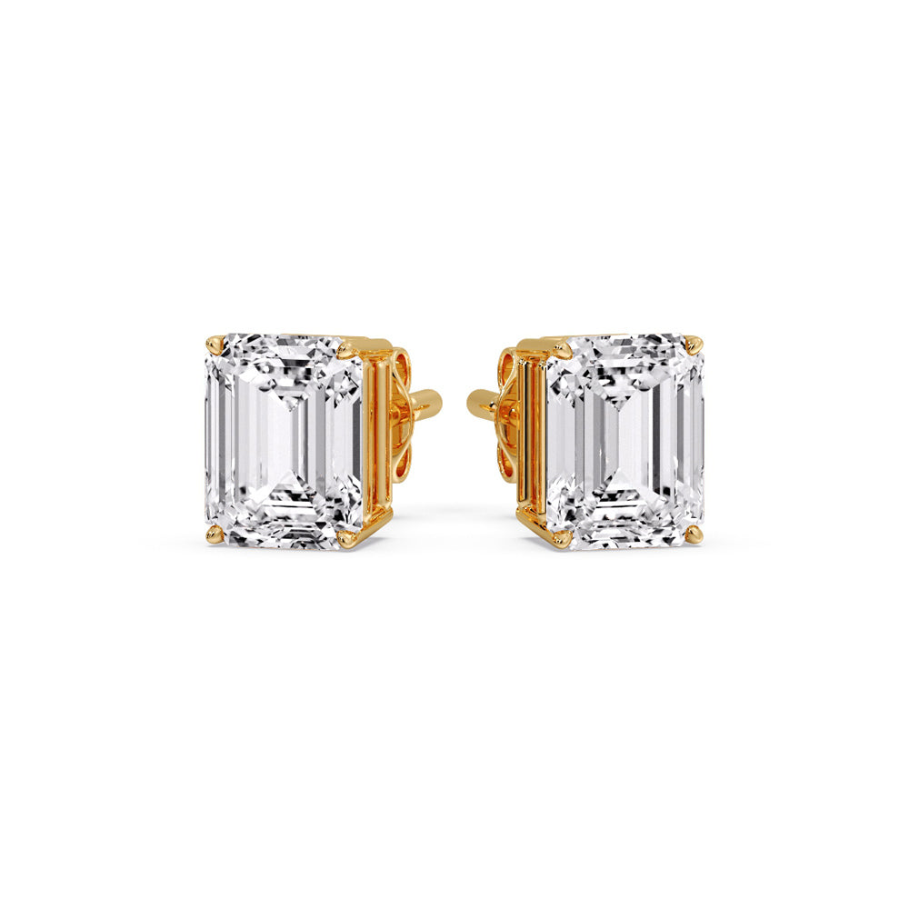 Emerald Cut Diamond Stud Earrings Fascinating Diamonds