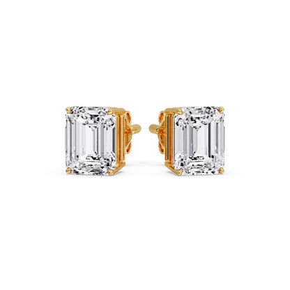 Emerald Cut Diamond Stud Earrings Fascinating Diamonds