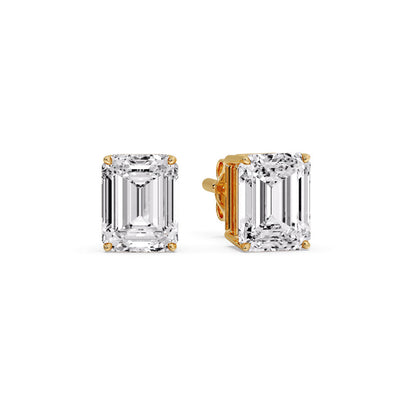 Emerald Cut Diamond Stud Earrings Fascinating Diamonds