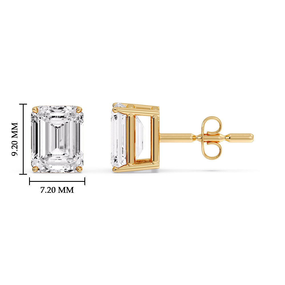 Emerald Cut Diamond Stud Earrings Fascinating Diamonds
