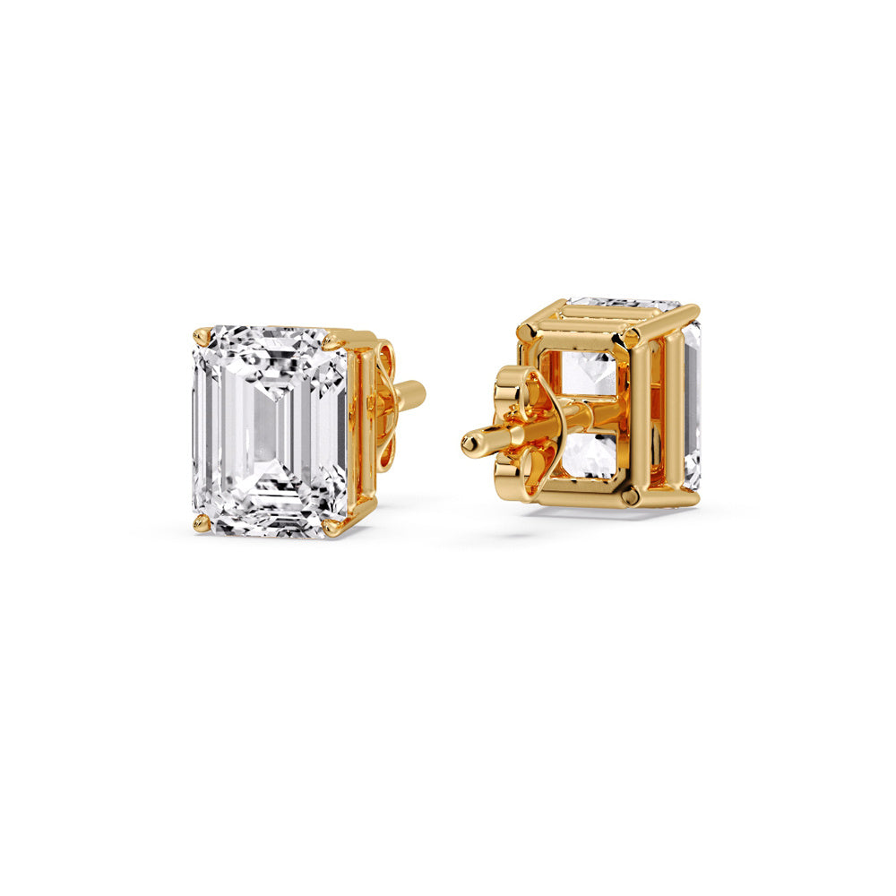 Emerald Cut Diamond Stud Earrings Fascinating Diamonds