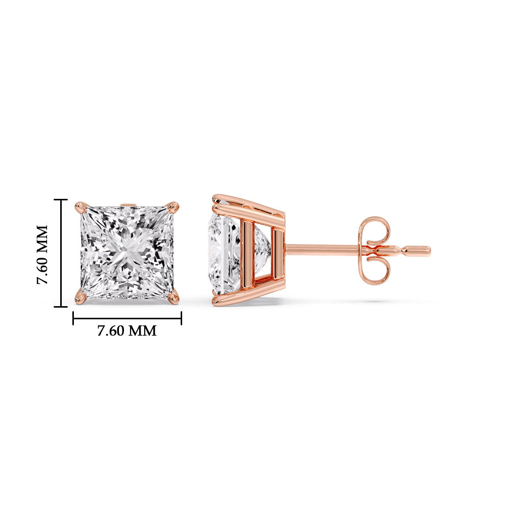 Princess Cut Diamond Stud Earring Fascinating Diamonds