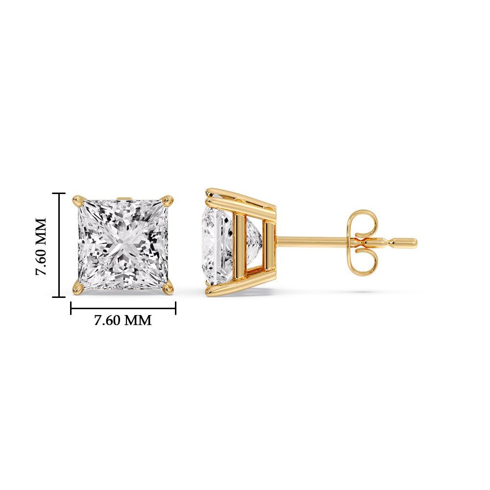 Princess Cut Diamond Stud Earring Fascinating Diamonds