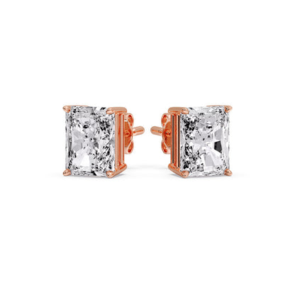 Radiant Diamond Basket Stud Earring Fascinating Diamonds