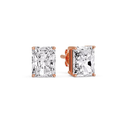 Radiant Diamond Basket Stud Earring Fascinating Diamonds