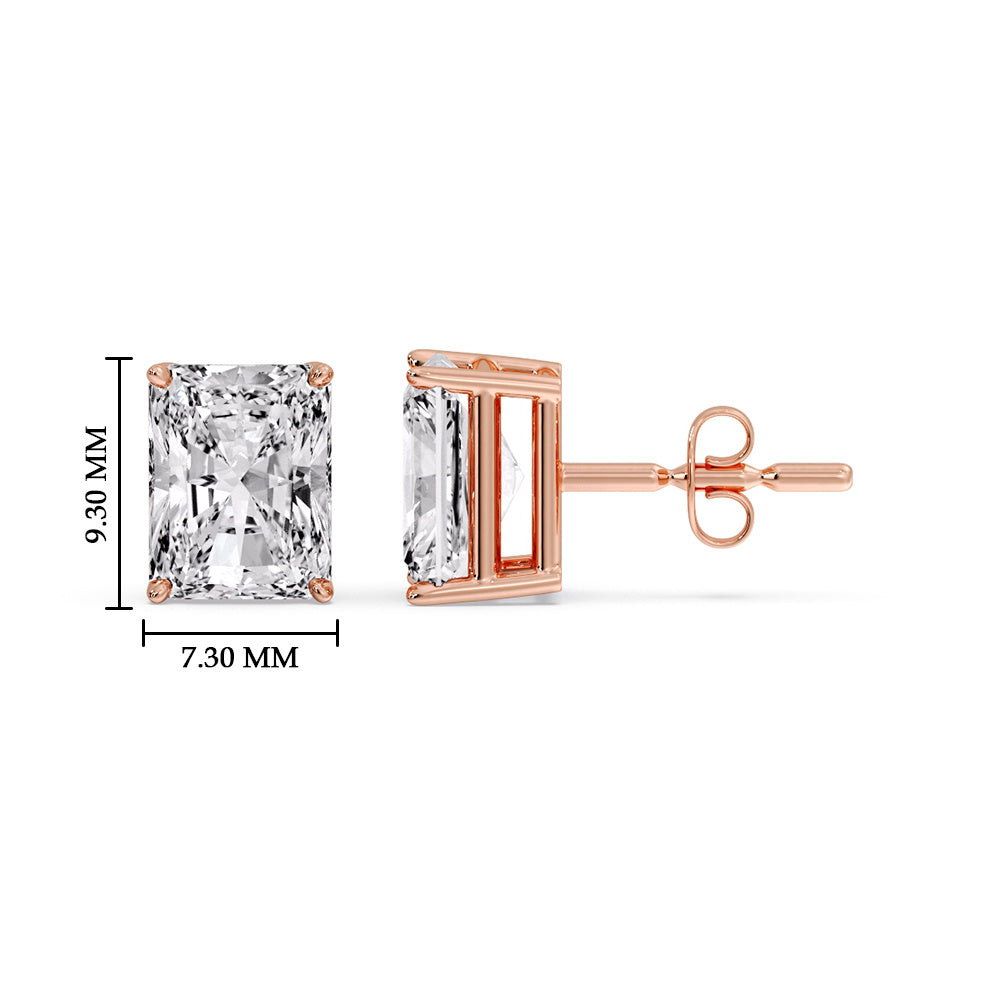 Radiant Diamond Basket Stud Earring Fascinating Diamonds