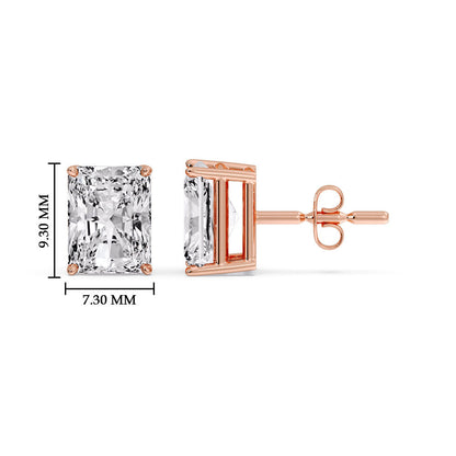 Radiant Diamond Basket Stud Earring Fascinating Diamonds