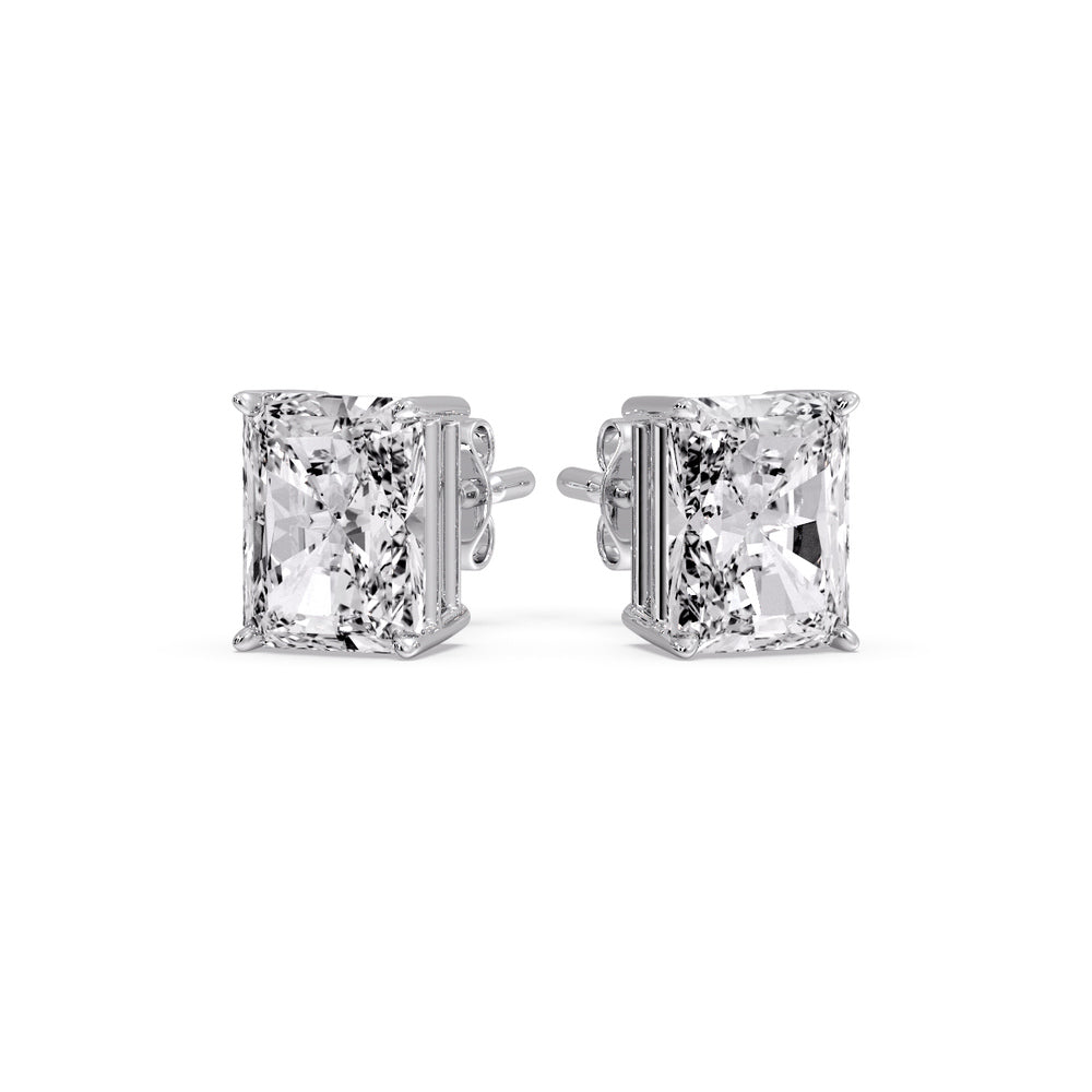 Radiant Diamond Basket Stud Earring Fascinating Diamonds