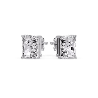 Radiant Diamond Basket Stud Earring Fascinating Diamonds