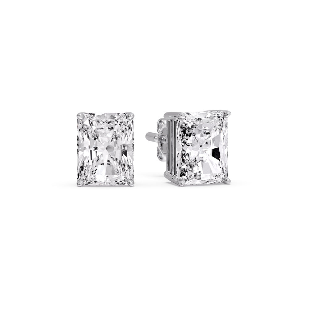 Radiant Diamond Basket Stud Earring Fascinating Diamonds