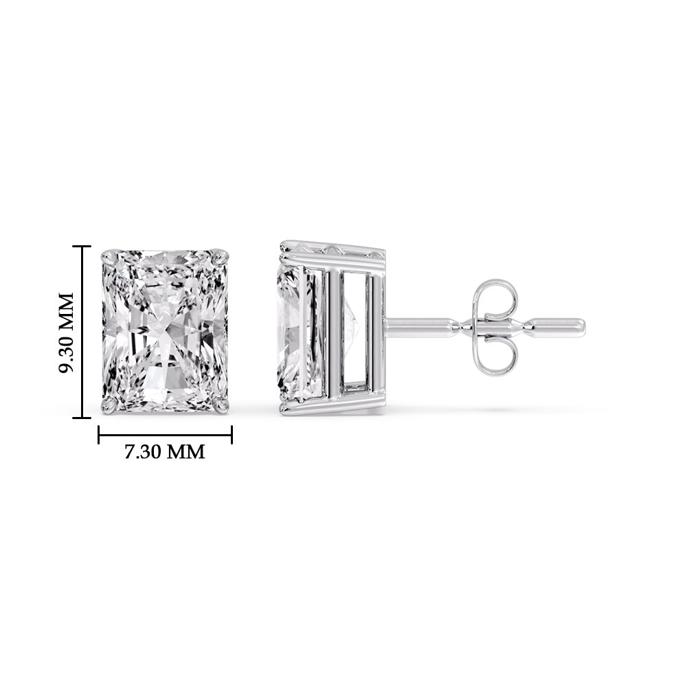 Radiant Diamond Basket Stud Earring Fascinating Diamonds