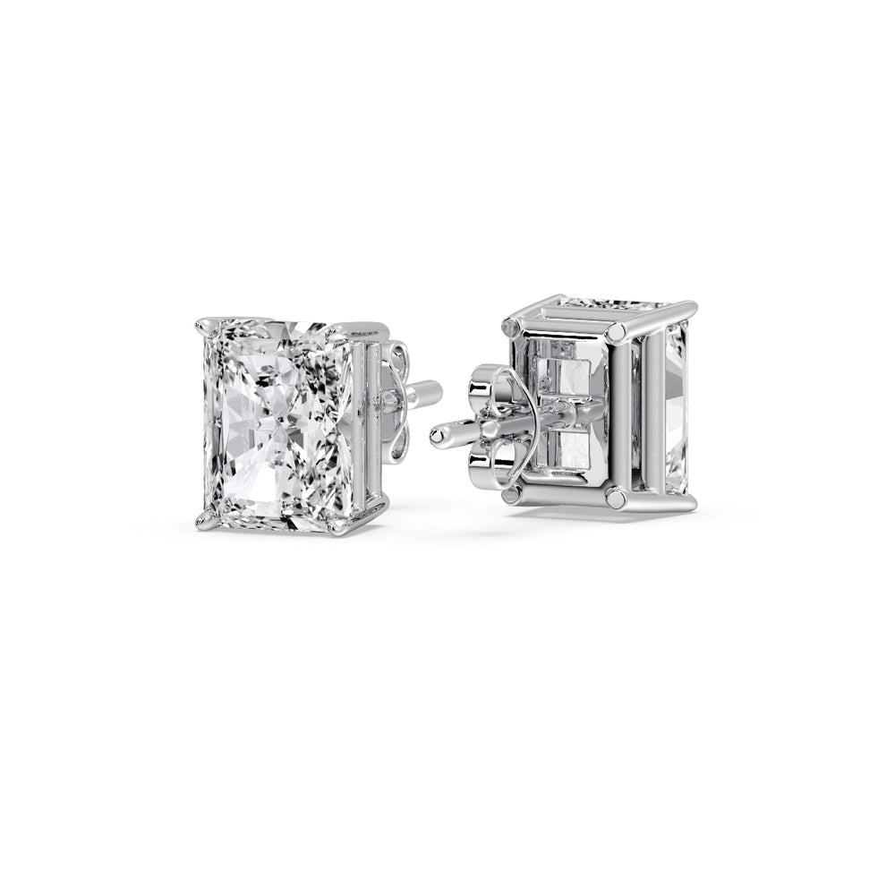 Radiant Diamond Basket Stud Earring Fascinating Diamonds