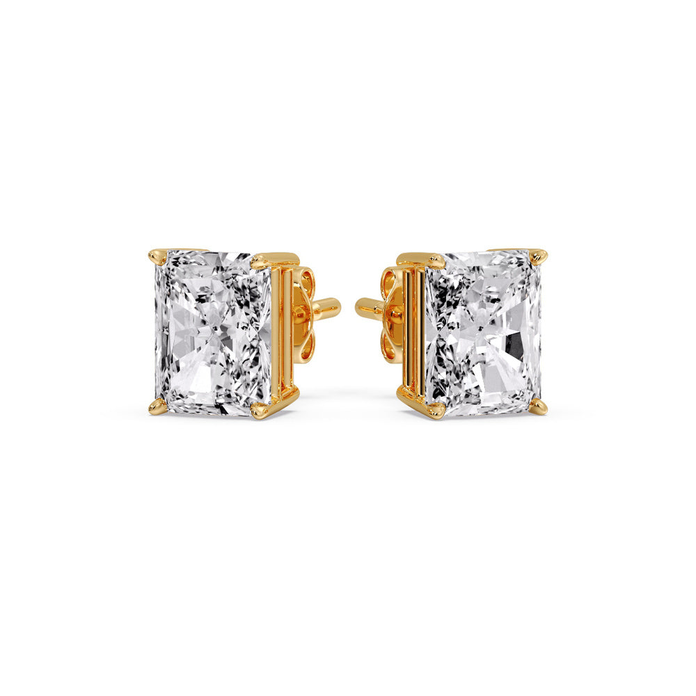 Radiant Diamond Basket Stud Earring Fascinating Diamonds
