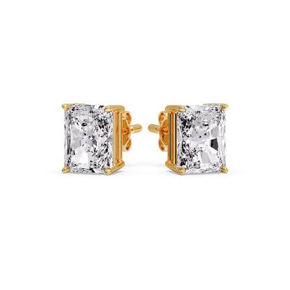 Radiant Diamond Basket Stud Earring Fascinating Diamonds