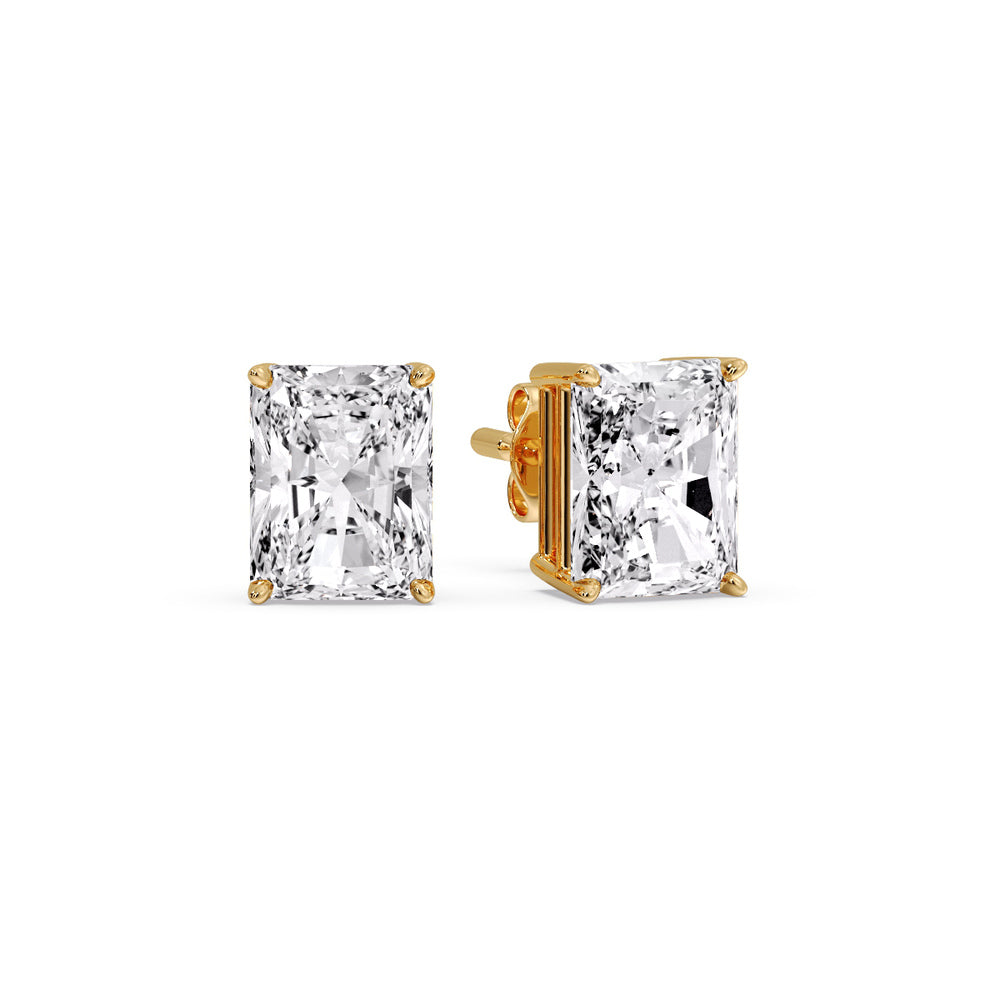 Radiant Diamond Basket Stud Earring Fascinating Diamonds