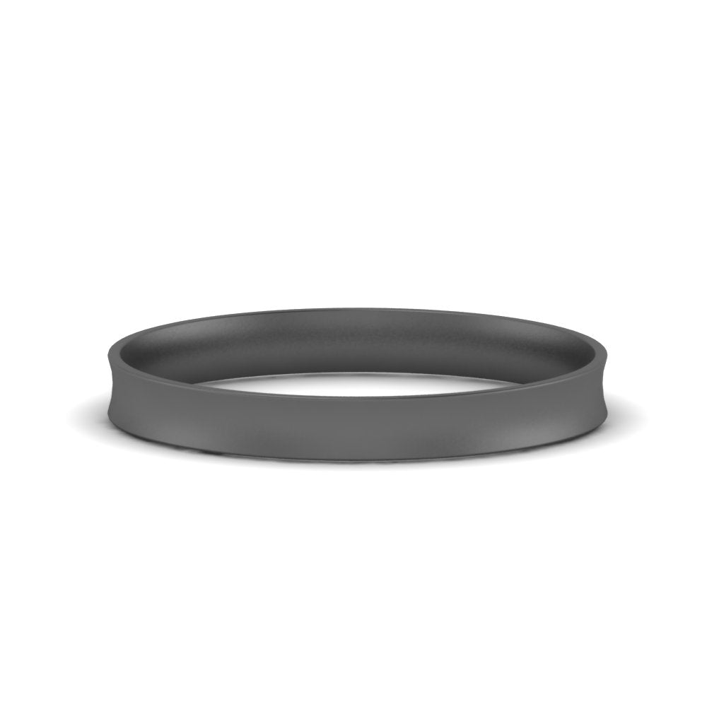 Comfort Fit Concave Mens Band Fascinating Diamonds