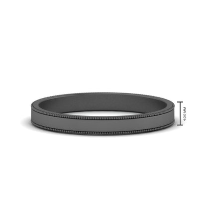 Flat Milgrain Mens Wedding Band Fascinating Diamonds