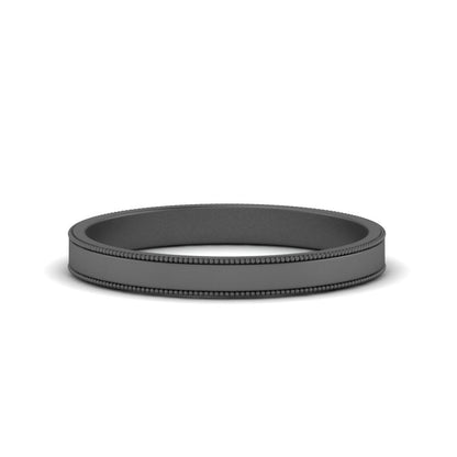 Flat Milgrain Mens Wedding Band Fascinating Diamonds
