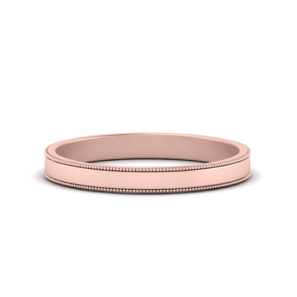 Flat Milgrain Mens Wedding Band Fascinating Diamonds
