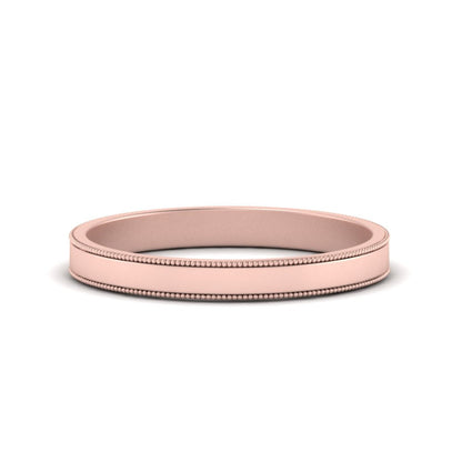 Flat Milgrain Mens Wedding Band Fascinating Diamonds
