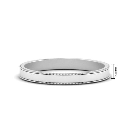 Flat Milgrain Mens Wedding Band Fascinating Diamonds