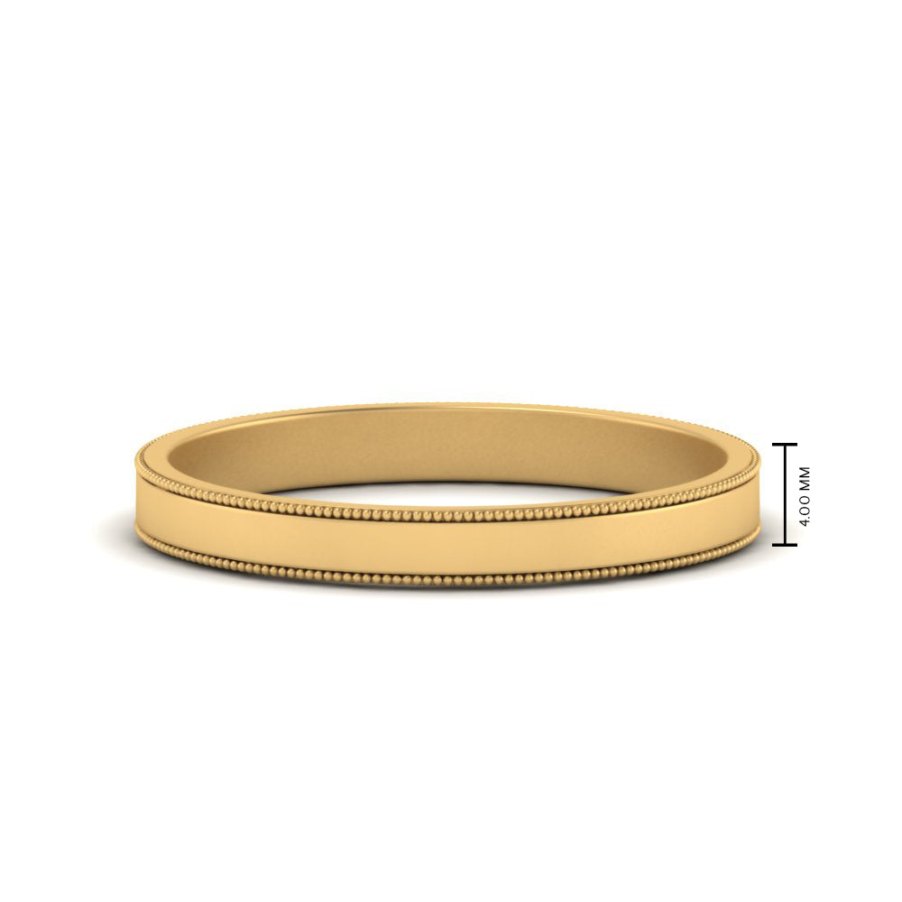 Flat Milgrain Mens Wedding Band Fascinating Diamonds
