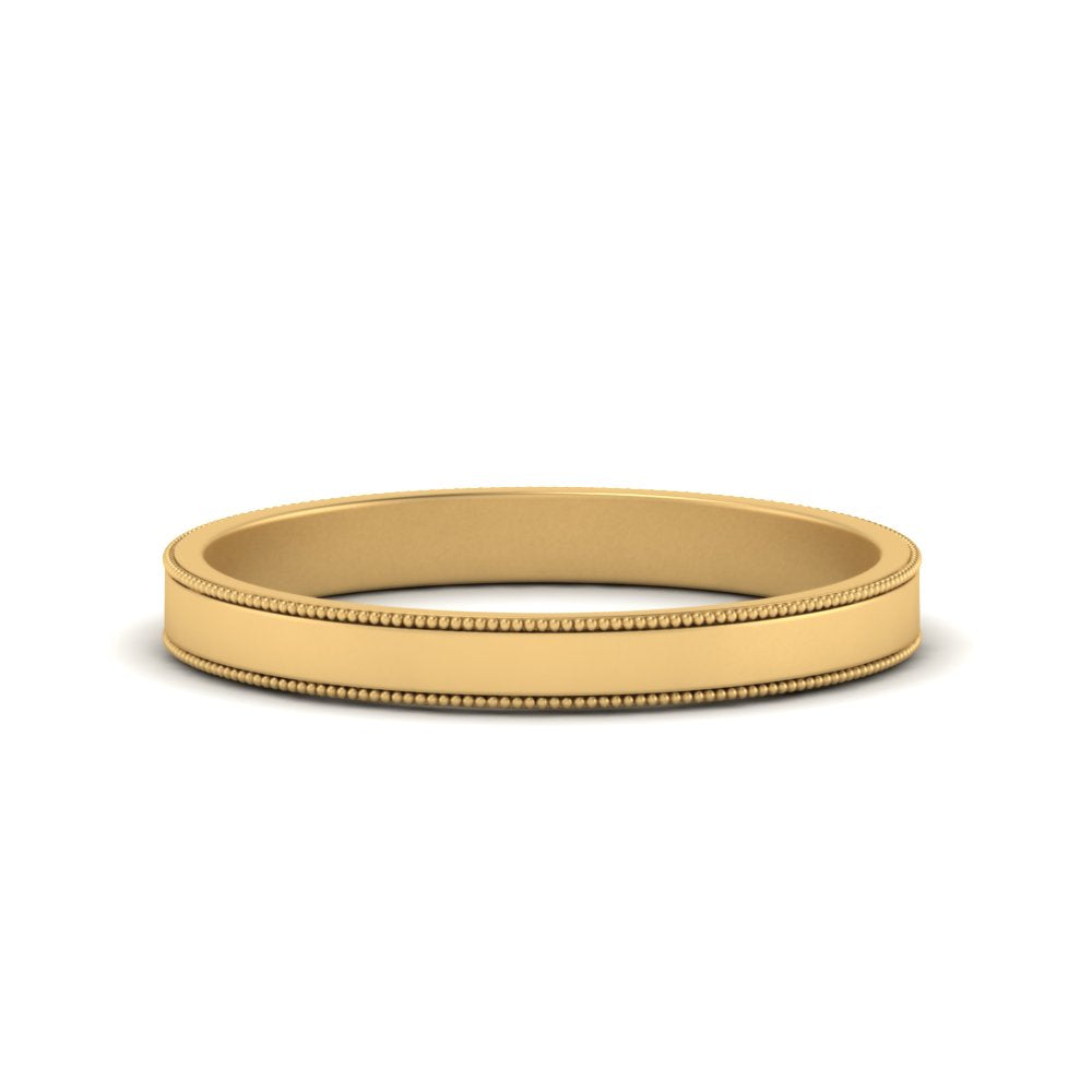 Flat Milgrain Mens Wedding Band Fascinating Diamonds