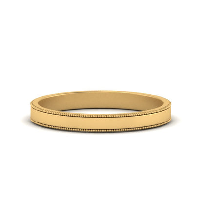 Flat Milgrain Mens Wedding Band Fascinating Diamonds