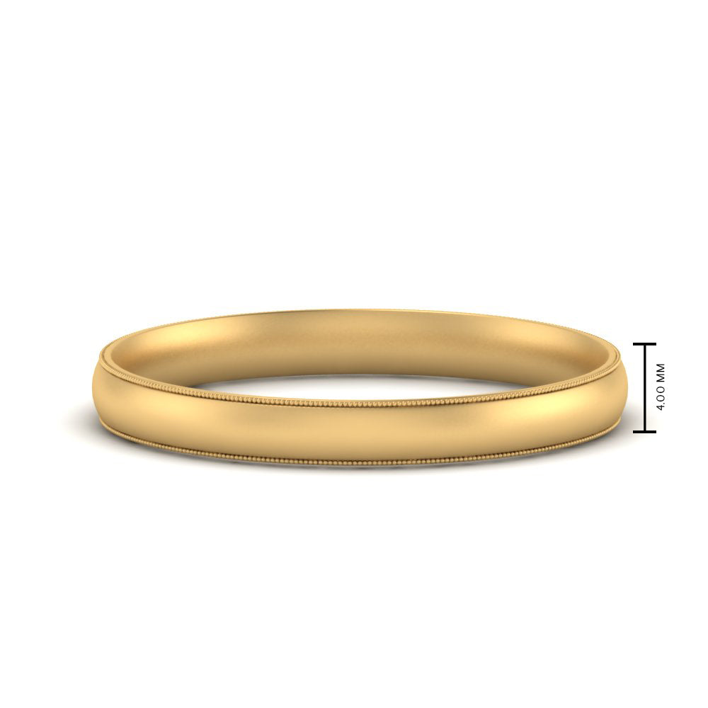 4 mm Milgrain Comfort Fit Mens Wedding Band Fascinating Diamonds