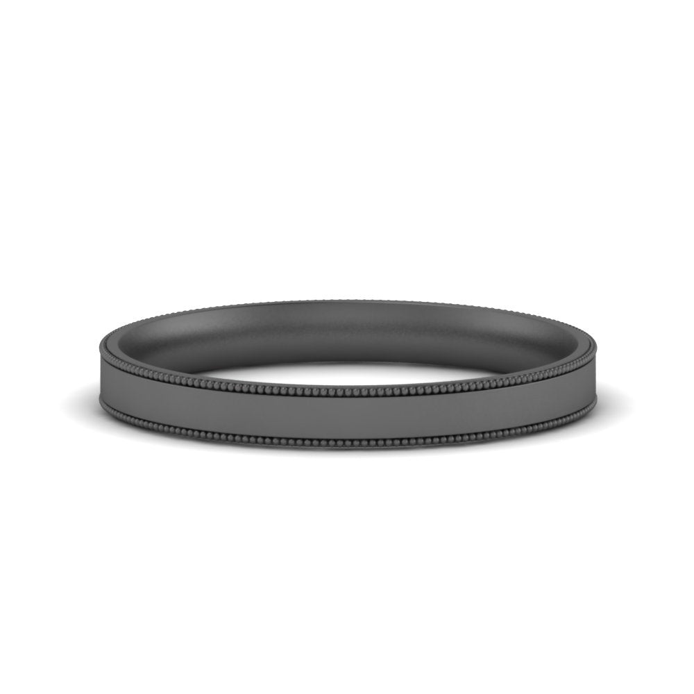 Stepped Edge Comfort Fit Flat Mens Band Fascinating Diamonds