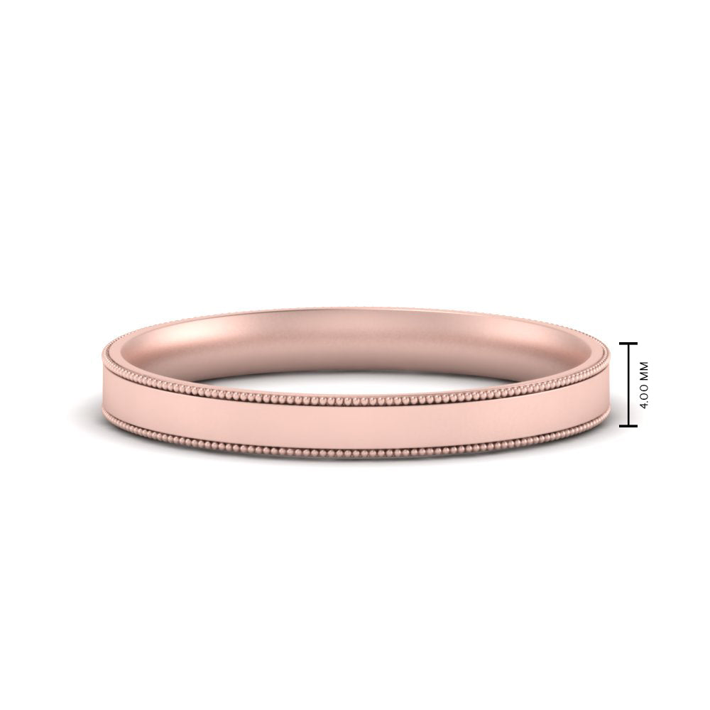 4 mm Milgrain Comfort Fit Mens Wedding Band Fascinating Diamonds