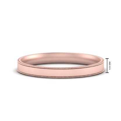 4 mm Milgrain Comfort Fit Mens Wedding Band Fascinating Diamonds