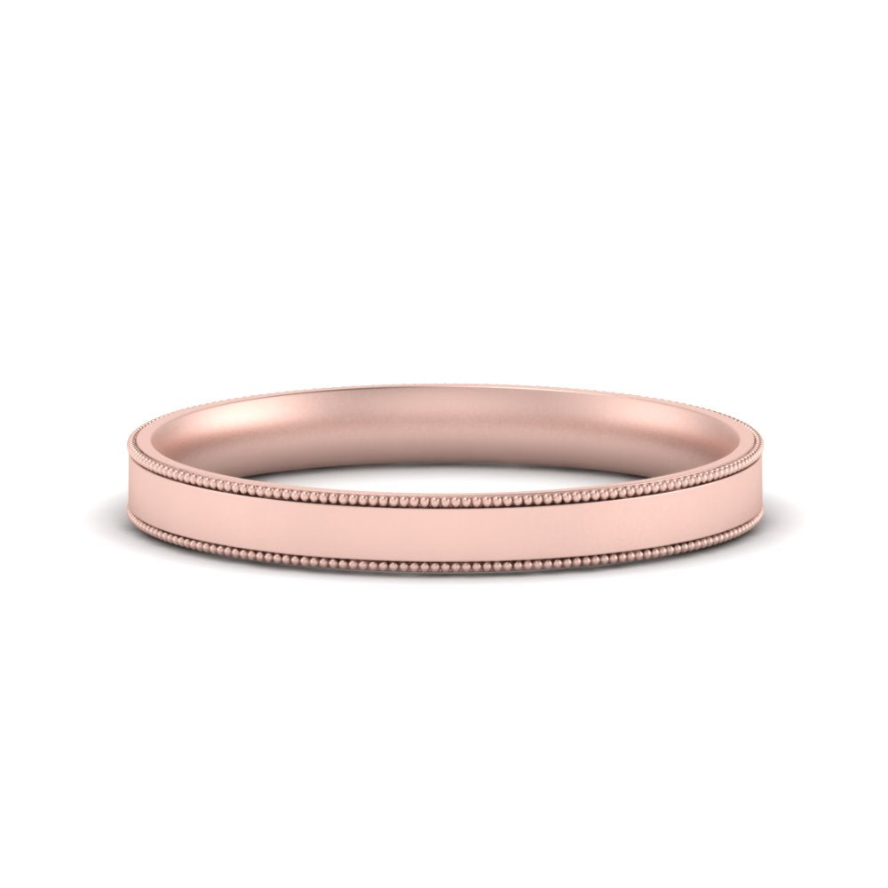 Stepped Edge Comfort Fit Flat Mens Band Fascinating Diamonds