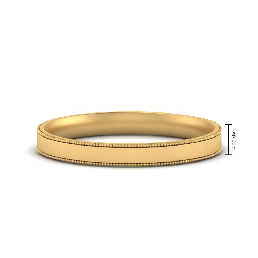 Stepped Edge Comfort Fit Flat Mens Band Fascinating Diamonds