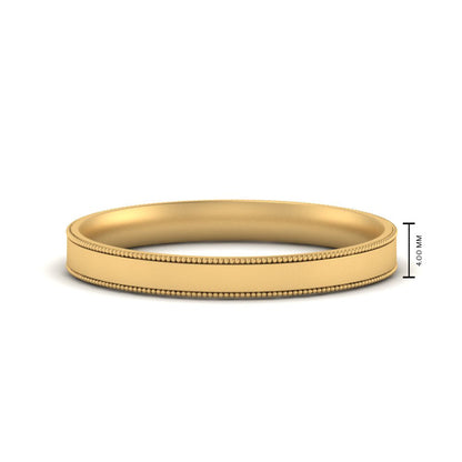 Stepped Edge Comfort Fit Flat Mens Band Fascinating Diamonds