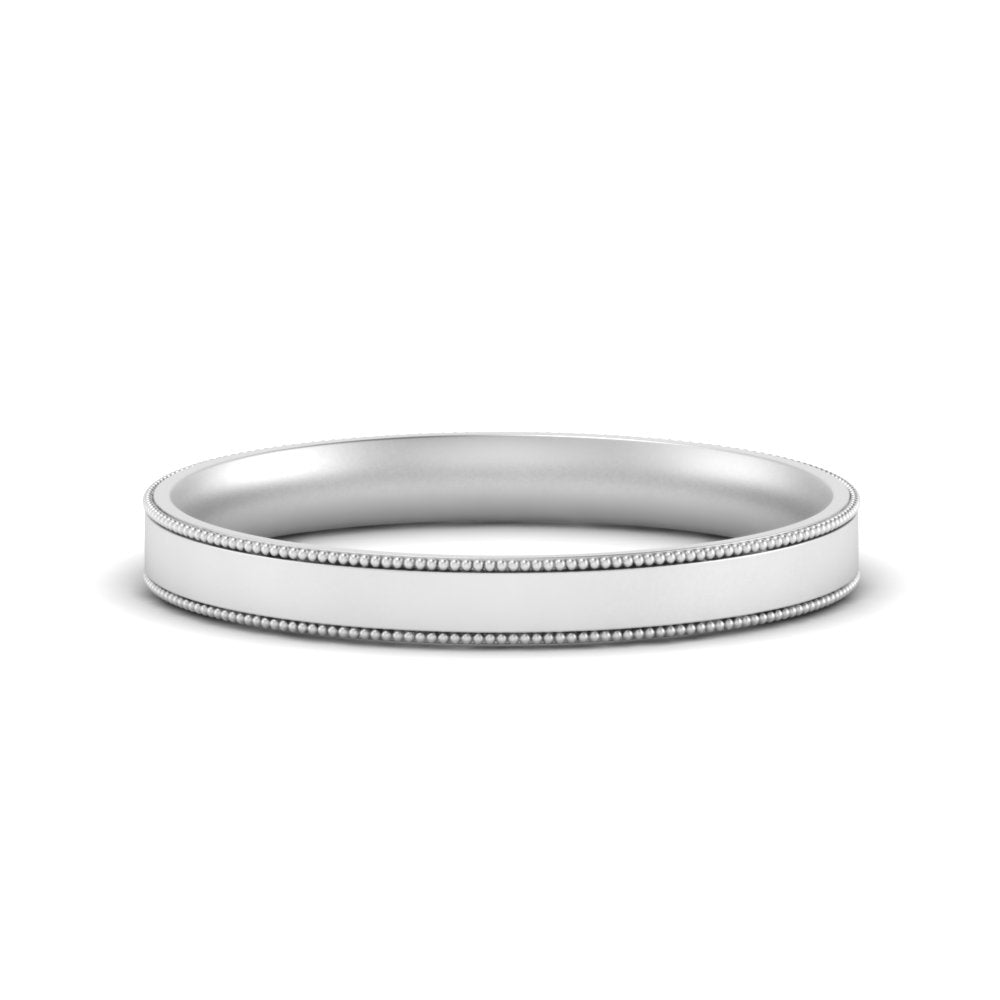 Stepped Edge Comfort Fit Flat Mens Band Fascinating Diamonds