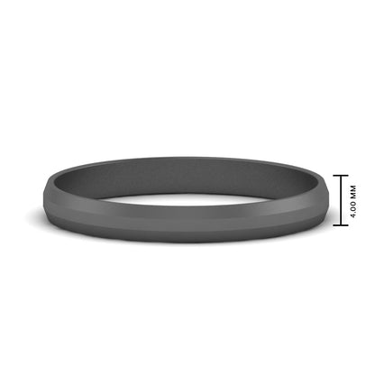 Wedding Band Beveled Edge Matte Fascinating Diamonds