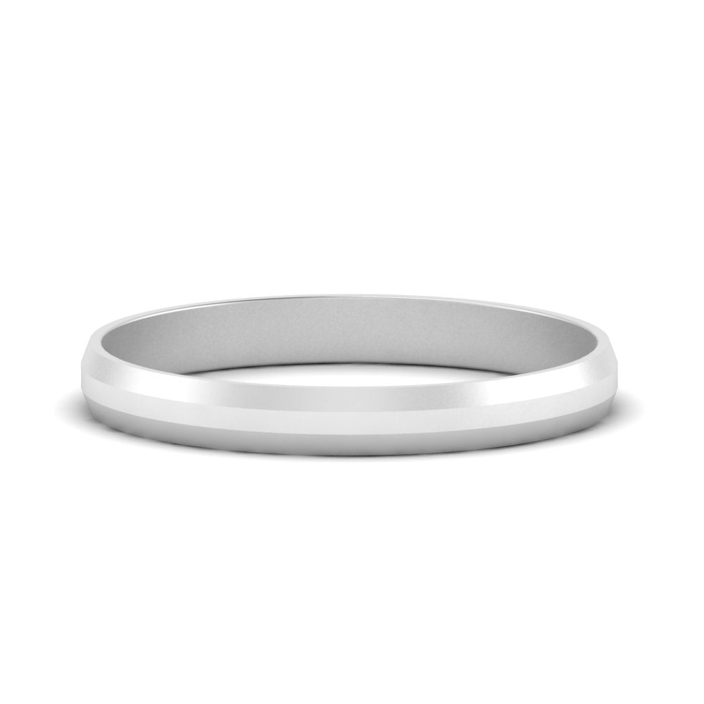 Wedding Band Beveled Edge Matte Fascinating Diamonds