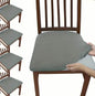4-Pieces: Solid Color Brushed High Elastic Chair Cover