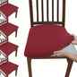 4-Pieces: Solid Color Brushed High Elastic Chair Cover