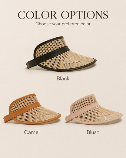 Sumi Leather and Cane Rattan Visor Village Thrive