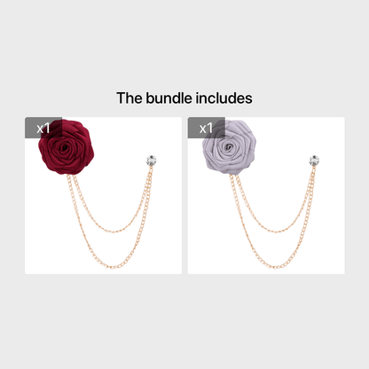 Men's Wedding Ceremony Groom Handmade Rose Chain Brooch NovaCart