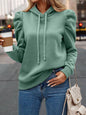 Minimalist Puff Sleeve Drawstring Hoodie FitiqueFit