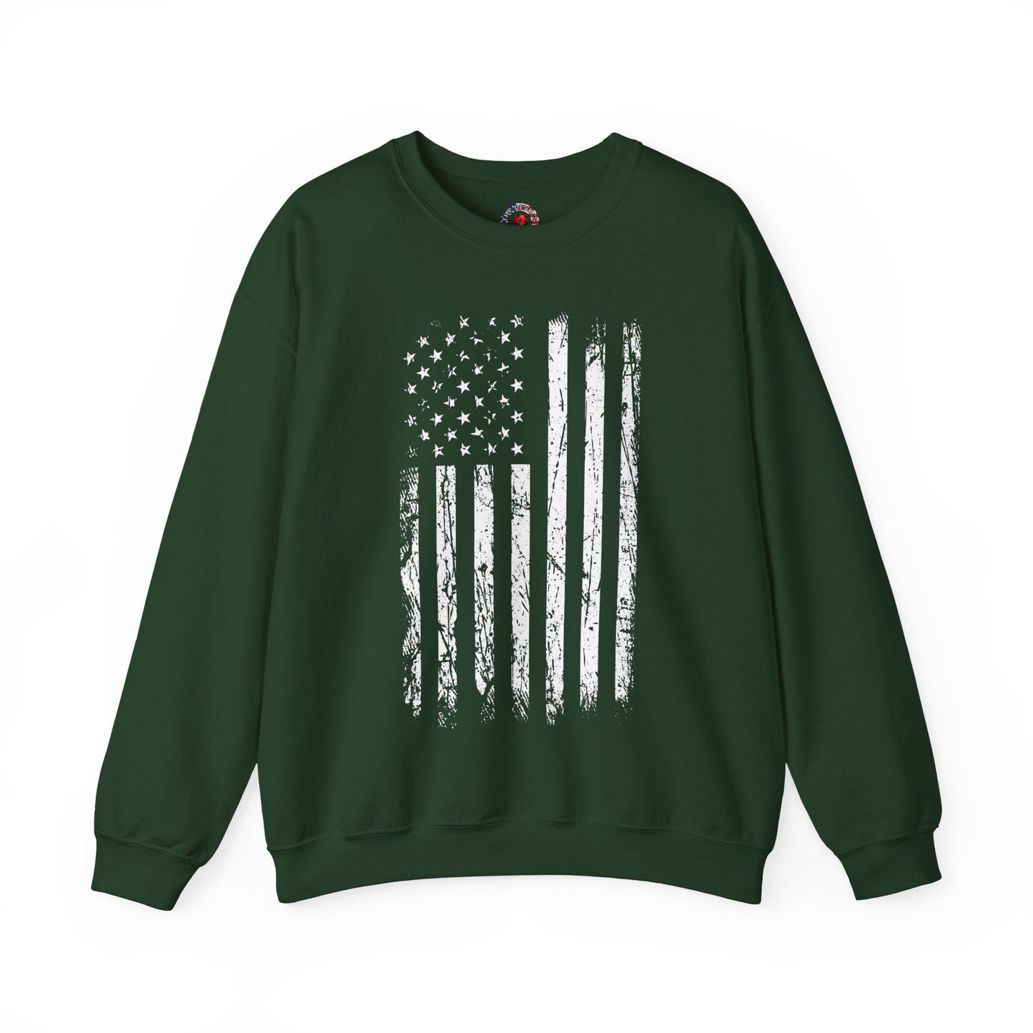 American Grunge Flag Crewneck Sweatshirt The Devil's Pickle