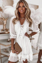 Women’s V Neck Spliced Chiffon Loose Casual Dress FitiqueFit