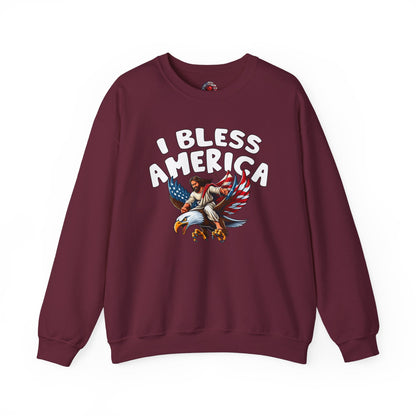 I Bless America Crewneck Sweatshirt The Devil's Pickle